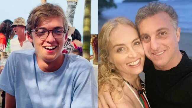 Montagem com Joaquim Huck e Angélica e Luciano Huck