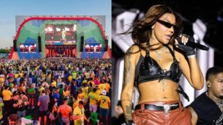Montagem da Arena Brasileira na Copa do Mundo 2022 e ao lado Ludmilla