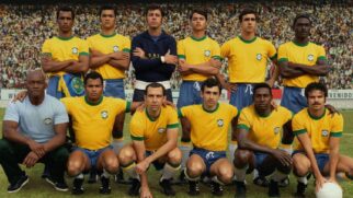 Atores que representam os jogadores da seleção brasileira em 1970 na minissérie da Netflix