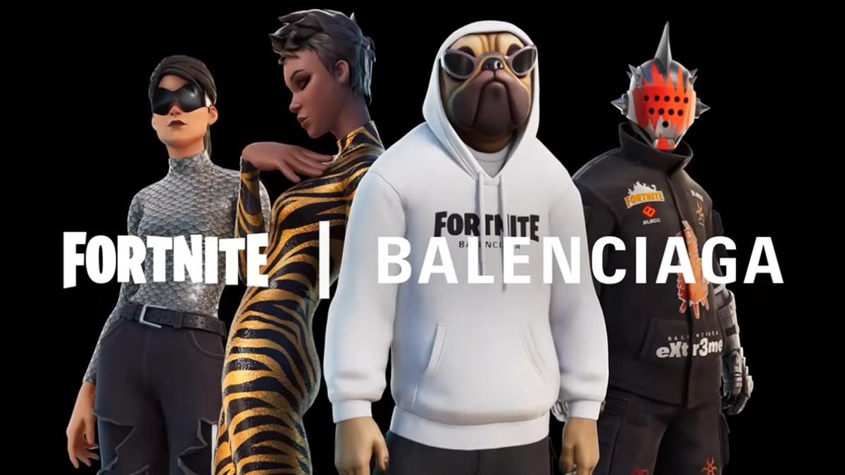 A Balenciaga levou a moda de luxo para o universo digital ao criar coleções exclusivas dentro do fenômeno Fortnite (Reprodução: YouTube)