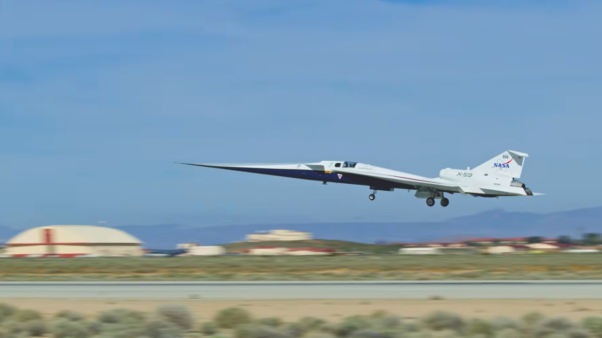 A aeronave experimental da NASA concluiu um importante teste ao superar a velocidade do som pela primeira vez (Reprodução: YouTube)