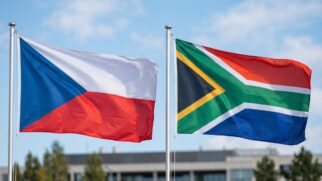 Bandeiras da República Tcheca e da África do Sul - Foto: Inteligência artificial
