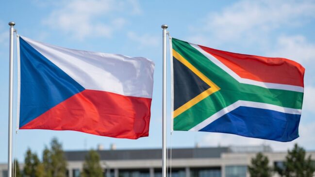 Bandeiras da República Tcheca e da África do Sul - Foto: Inteligência artificial