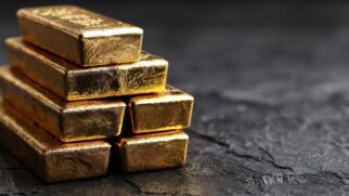 Uma pilha de barras de ouro