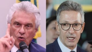 Imagem montagem com Ronaldo Caiado e Romeu Zema