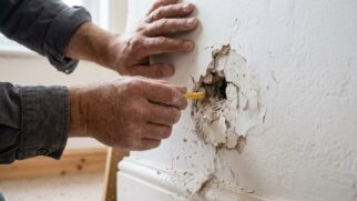 Descubra o truque caseiro simples para salvar qualquer furo largo e pendurar quadros ou prateleiras com a firmeza de um profissional. (Foto: Reprodução IA)