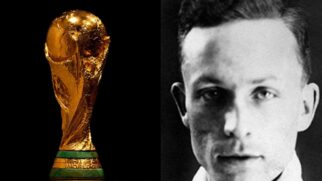 Taça da Copa do Mundo e Alex Villaplane, capitão da França na Copa de 1930