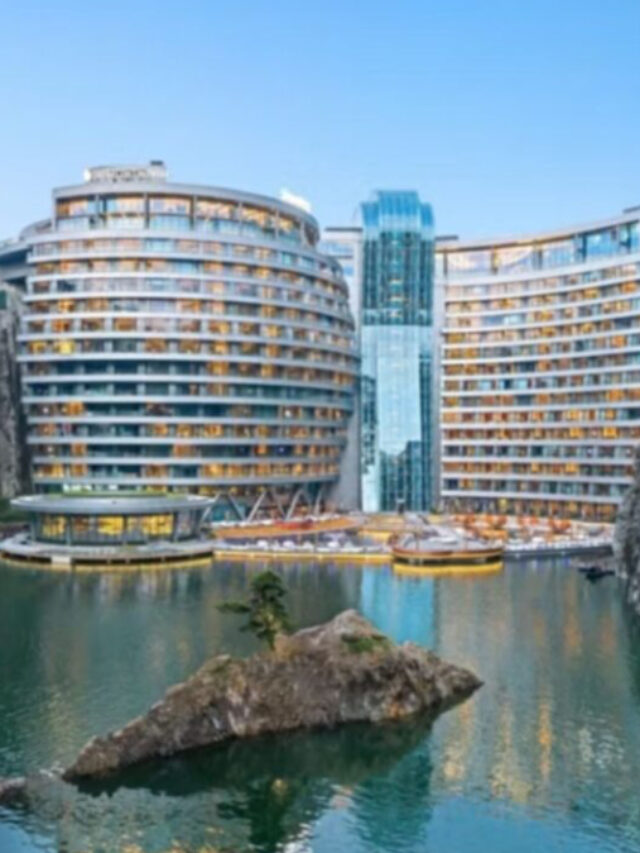 Hotel construído dentro de pedreira impressiona com andares debaixo da terra