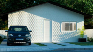 Blocos de plástico reciclado se encaixam como peças de Lego e permitem construir casas em apenas cinco dias (Reprodução: Fuhouse)