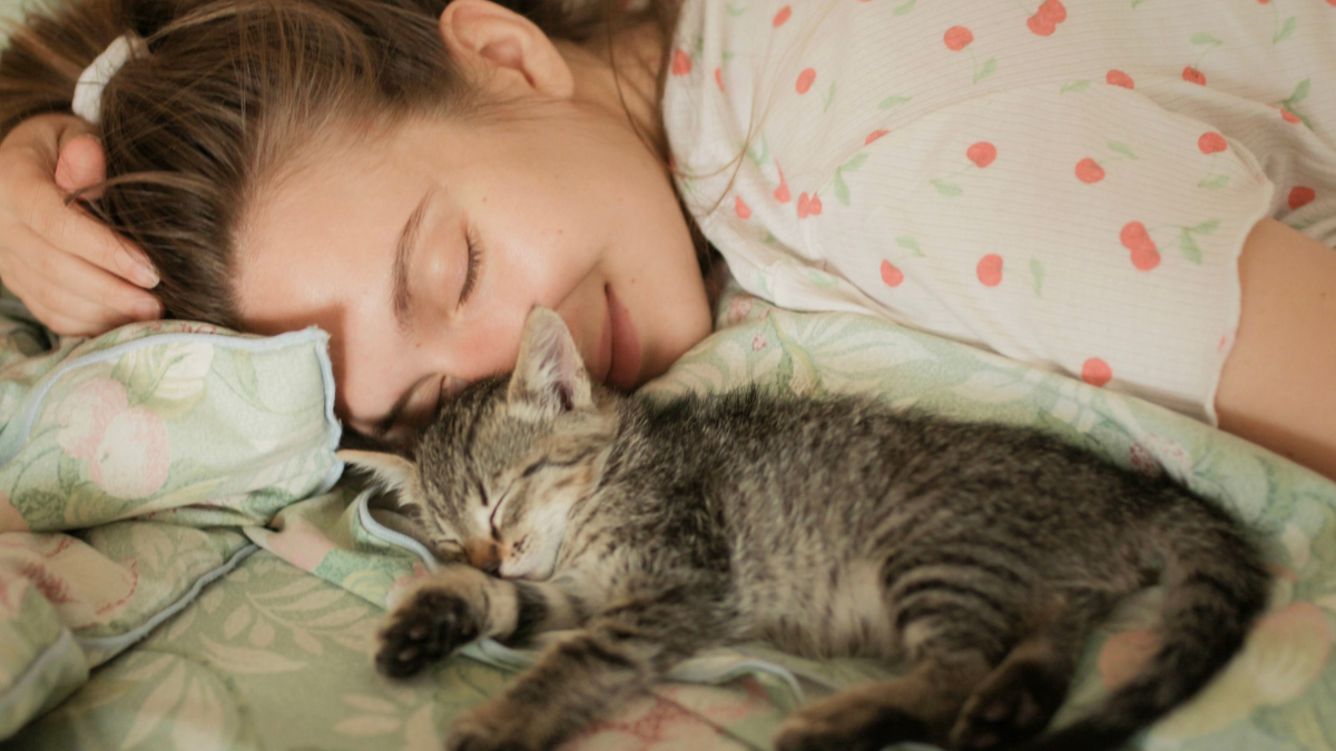 Dormir com o pet pode aumentar a sensação de conforto e segurança, mas também provocar interrupções no sono sem que o tutor perceba (Foto: Pexels)