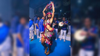 Rainha de bateria da Estrela do Terceiro Milênio, Sávia David, marcou presença na festa de escolha do samba-enredo da escola para o Carnaval de 2027. Foto: Divulgação