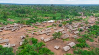 Vista áerea de região de RD Congo