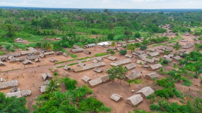 Vista áerea de região de RD Congo