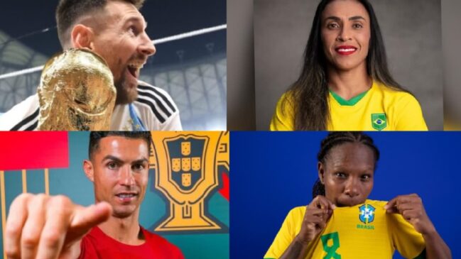 Messi, Cristiano Ronaldo, Marta e Formiga