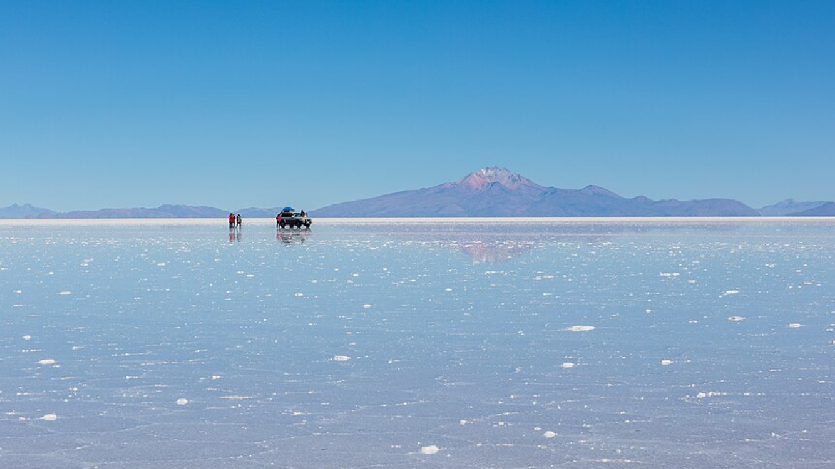 Salar de Uyuni, maior deserto de sal, na Bolívia