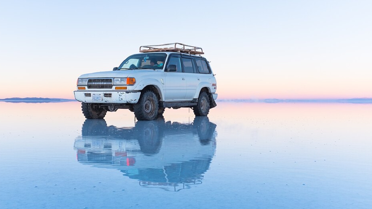 Salar de Uyuni, maior deserto de sal, na Bolívia