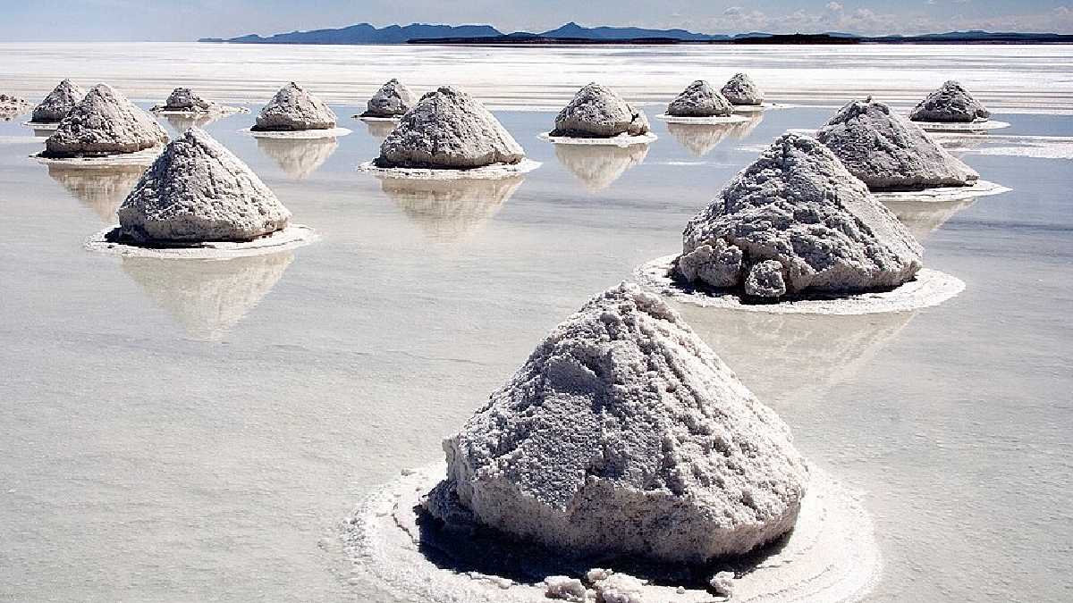 Salar de Uyuni, maior deserto de sal, na Bolívia