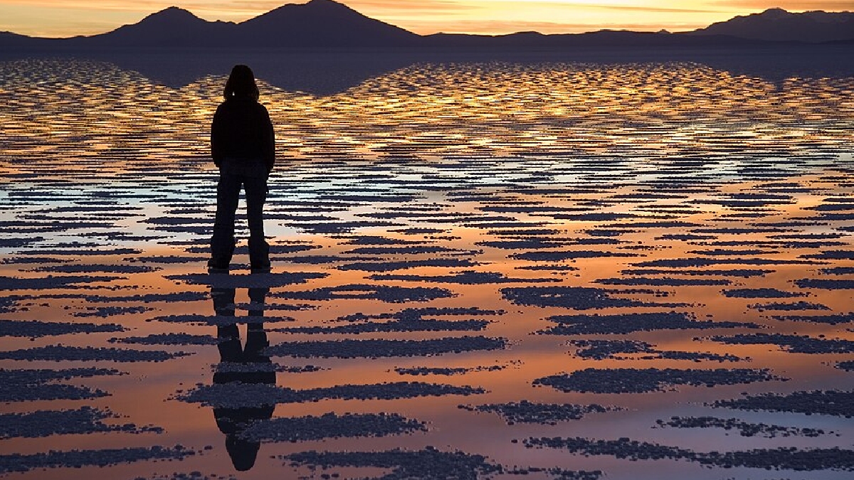 Salar de Uyuni, maior deserto de sal, na Bolívia