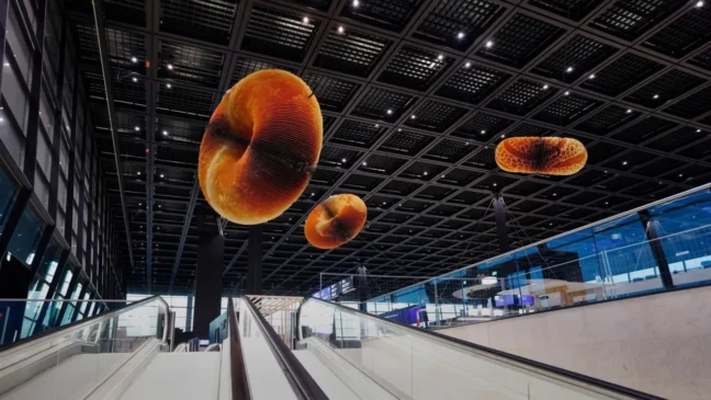 O Aeroporto de Frankfurt conta com estruturas de design que surpreendem os viajantes (Foto: Divulgação)