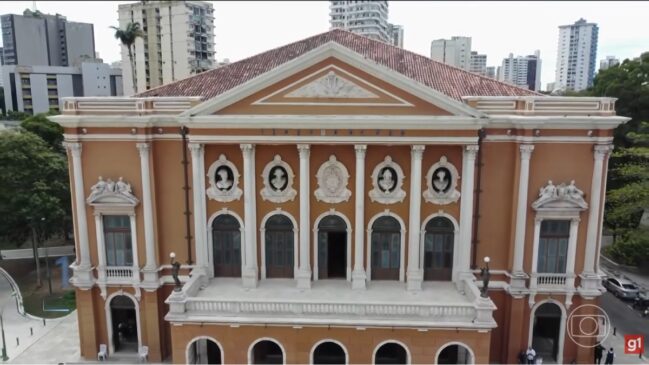 O Theatro da Paz, em Belém, foi inaugurado em 1878 (Foto: Reprodução/Youtube/@g1)