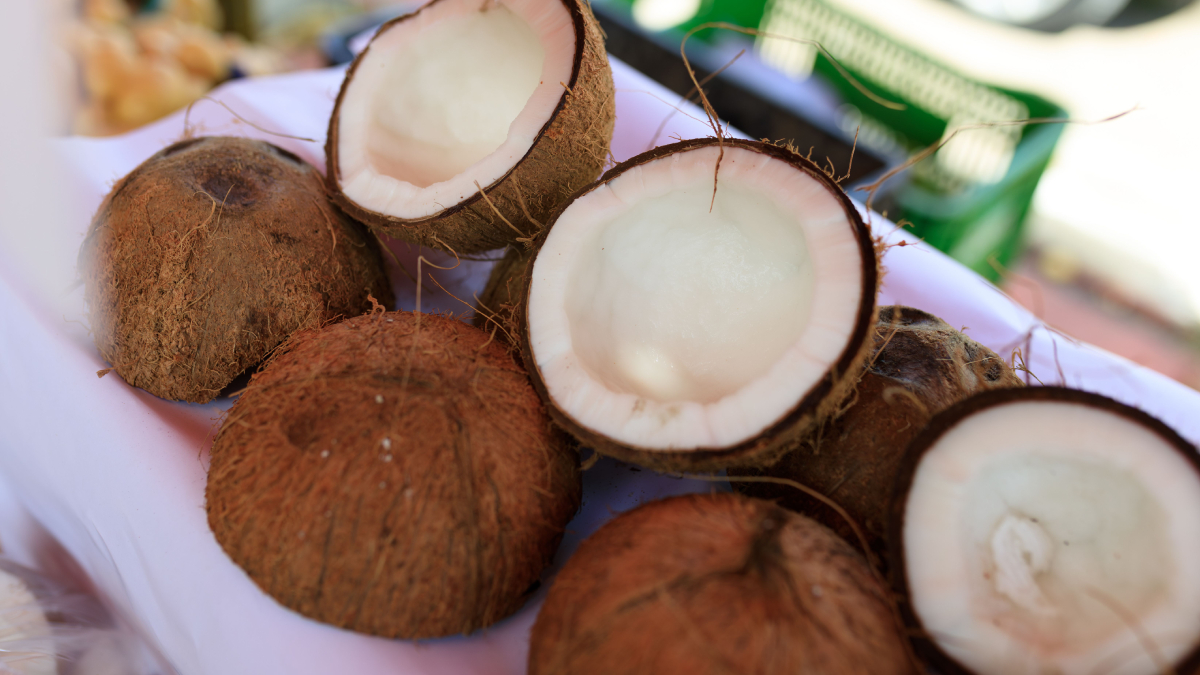 O coco se destaca pelo baixo teor de açúcar e pela presença de fibras e gorduras boas, que ajudam na sensação de saciedade (Foto: Matheus Bertelli/ Pexels)