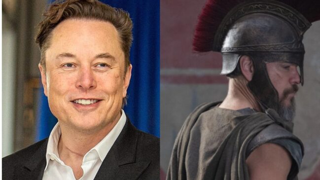 Montagem com Elon Musk e o filme A Odisseia