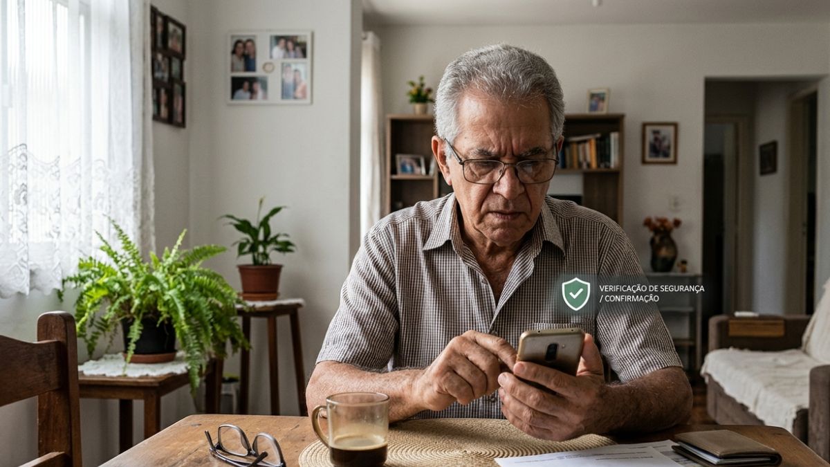 Nova lei de ‘trava dupla’ contra golpes em idosos avança; veja o que muda nos bancos (Foto: Ilustração, IA)