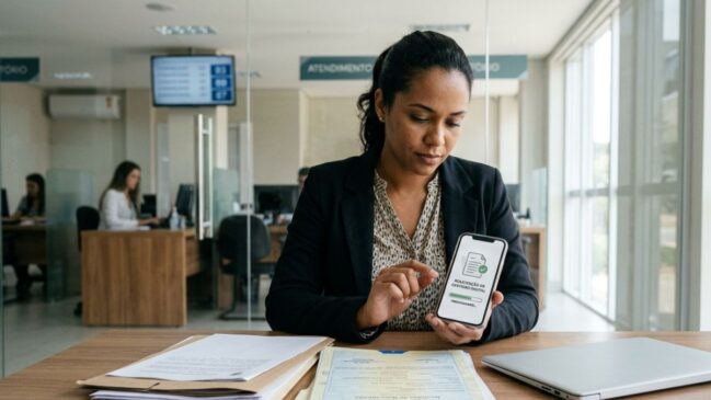 A plataforma Meu Registro promete reduzir filas e burocracia ao concentrar, em um único ambiente digital, serviços de registro civil, imóveis, títulos e documentos e pessoas jurídicas (Foto: Ilustração, IA)