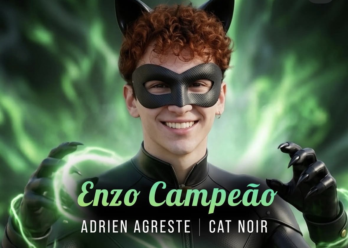 Protagonistas são Isabella Daneluz (Marinette/Ladybug), Enzo Campeão (Adrien Agreste/Cat Noir)