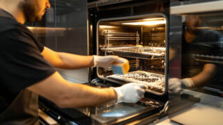 Bicarbonato de sódio, água quente e detergente ajudam a remover a gordura incrustada da grelha do forno sem esforço excessivo (Foto: Freepik)