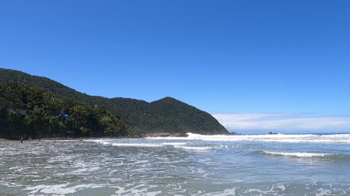 Praia do Iporanga Guarujá SP (Foto_ Reprodução YouTube_Vivência Presente)