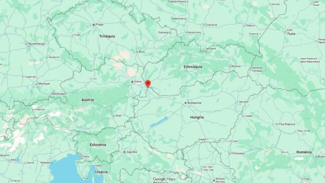 Triplice fronteira Áustria-Eslováquia-Hungria-Reprodução-Google-Maps