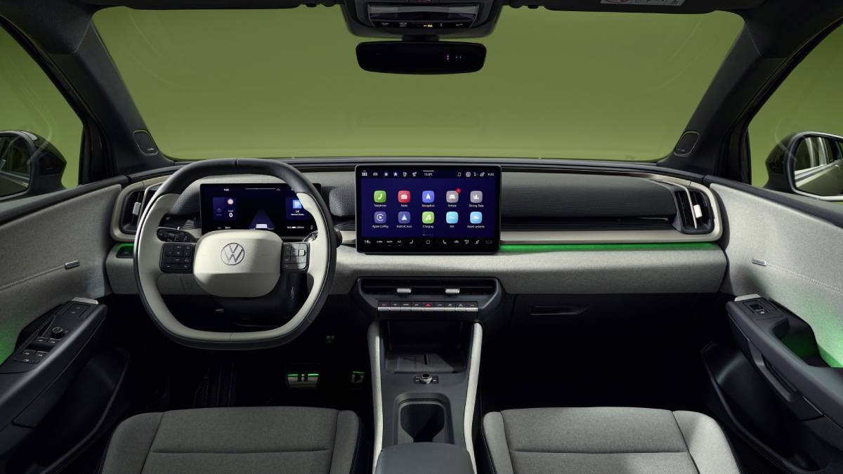 Painel interno do Volkswagen ID. Cross verde
