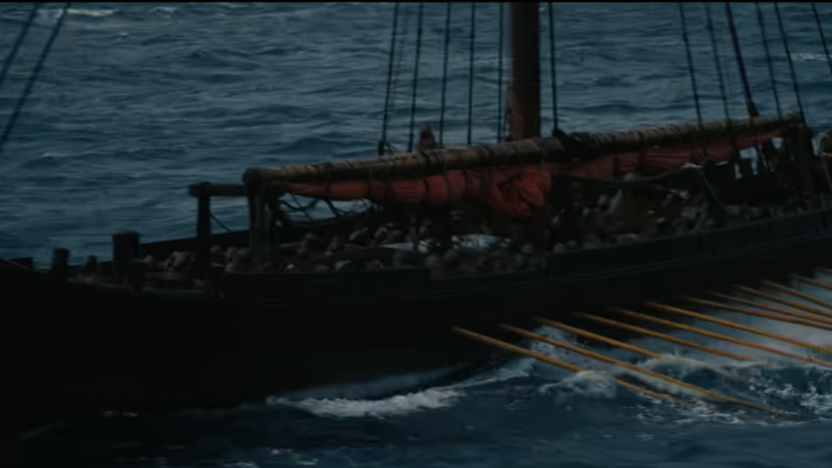 Barco do filme "A Odisseia" de Christopher Nolan
