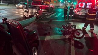 Acidente de trânsito cruzamento em Jundiaí