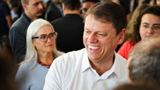 Governador de São Paulo Tarcísio de Freitas na inauguração da Linha 6-Laranja do Metrô