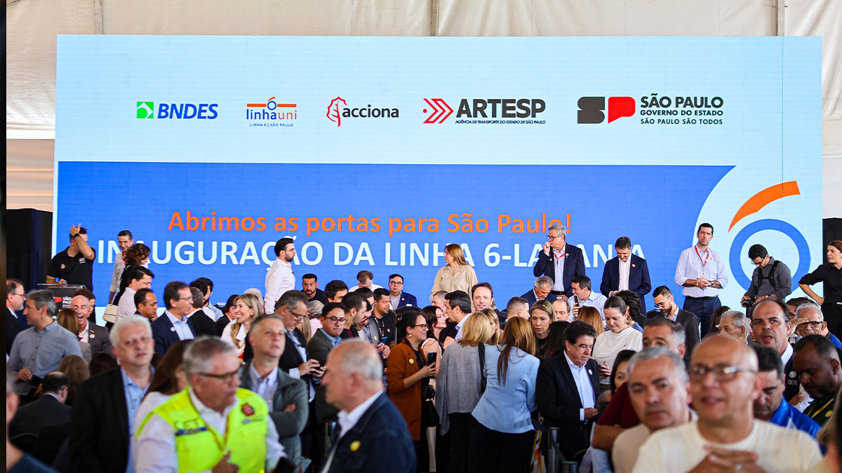 Palco do evento de inauguração da Linha 6-Laranja do Metrô de SP