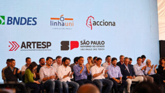 Autoridades presentes do evento de inauguração da Linha 6-Laranja