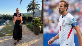 Kane com a esposa e jogando pela Inglaterra