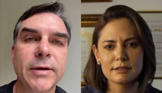 Flávio Bolsonaro e Michelle Bolsonaro /Reprodução/Instagram
