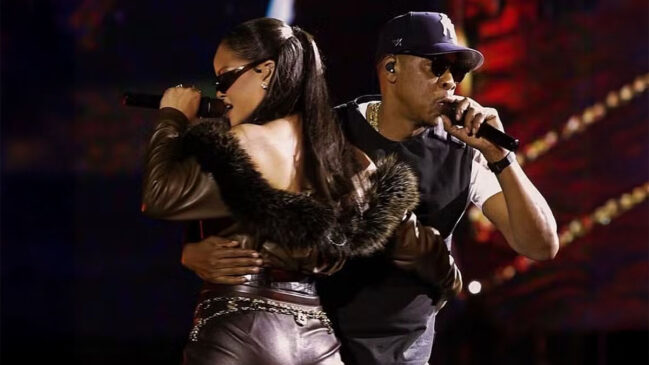 A nova aparição reforça a relação de cumplicidade de longa data entre Rihanna e Jay-Z, que foi o responsável por lançar a carreira da diva no início dos anos 2000. Foto: Divulgação