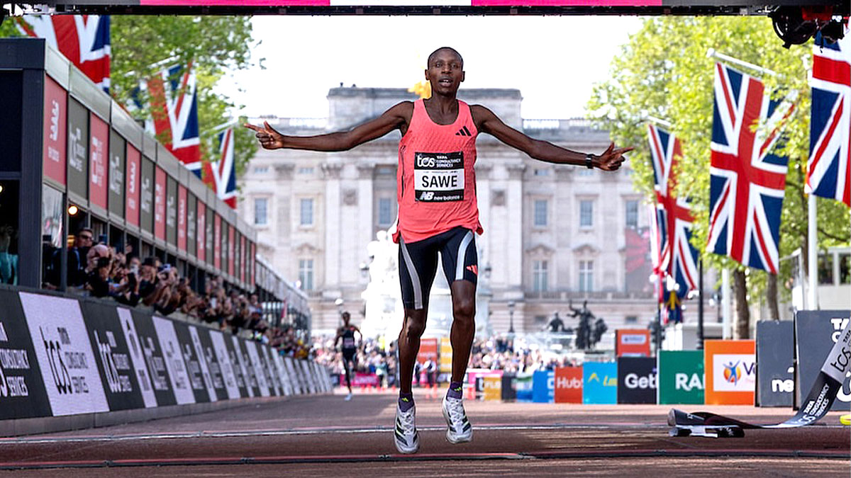 O queniano Sebastian Sawe fez história no último mês de abril ao ser o primeiro atleta a completar a Maratona de Londres (42,195 km) em menos de duas horas (1:59:30)/Reprodução/Instagram/Sebastian Sawe