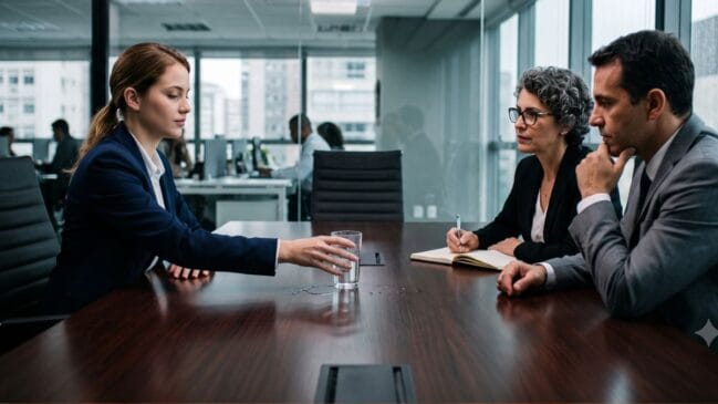 Entenda como funciona o teste do copo com água em uma entrevista de emprego (Foto: imagem gerada por IA)