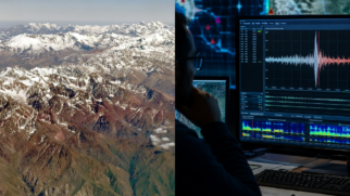 Imagem de satélite mostra Santiago, Quilpué e a Cordilheira dos Andes no centro do Chile, região onde pesquisadores investigam os pequenos movimentos que continuam deformando a precordilheira (Imagem: Reprodução/USGS)