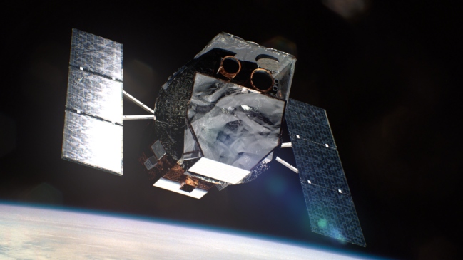 Ilustração mostra o Observatório Neil Gehrels Swift em órbita da Terra (Foto: NASA/Goddard Space Flight Center/Chris Smith, KBRwyle)