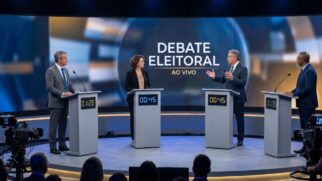 Regras rigorosas, corte de microfone e direito de resposta: saiba como são organizados os debates na TV e o que a legislação exige das emissoras e partidos para as Eleições 2026 / Ilustração por IA/Gazeta de SP