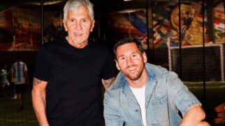 Messi com o pai Jorge Messi