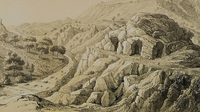 Caverna perto de Izmir é associada a Homero desde a Antiguidade e voltou aos holofotes com o sucesso da Odisseia de Christopher Nolan (Foto: Léon de Laborde / Wikimedia Commons)