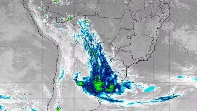 Rajadas de vento podem chegar a 90 km/h em áreas do Sul durante a passagem do sistema.