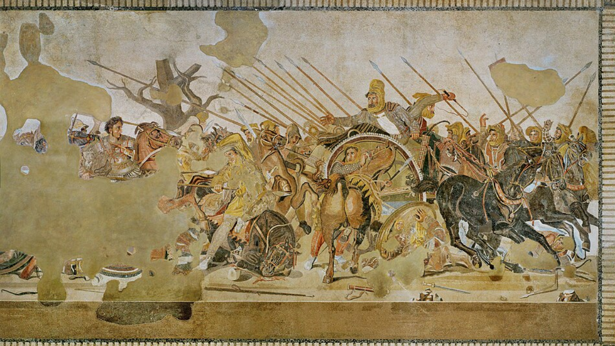 No ano seguinte veio a Batalha de Isso. Alexandre enfrentou Dario III e derrotou o Império Persa, enquanto o próprio rei deixou o campo de batalha (Foto: Museu Arqueológico Nacional de Nápoles / Wikimedia Commons)
